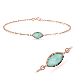 Rose Gold Plated Amazonite Silver Bracelets BRS-389-RO-GP